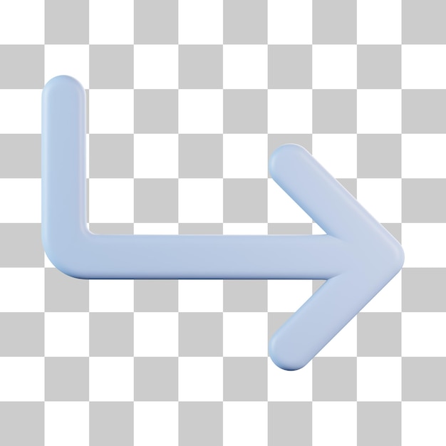 Down turn left sign 3d icon