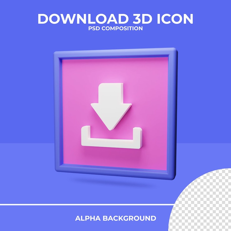 PSD 下载 3d 渲染图标