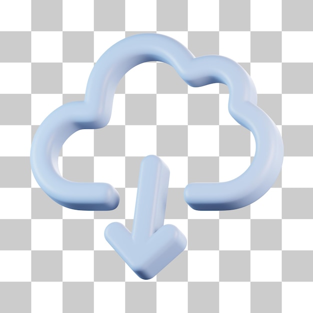 PSD scarica l'icona 3d dei dati cloud