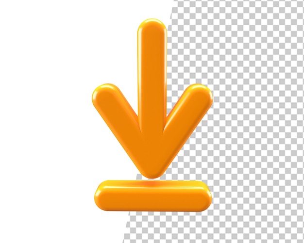 Download down arrow 3d golden icon