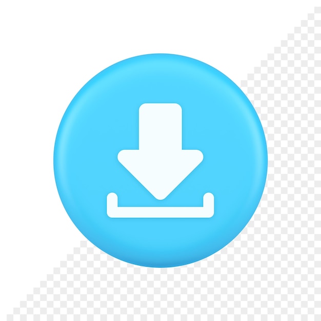 PSD download down arrow cyberspace information storage button internet file browsing 3d icon
