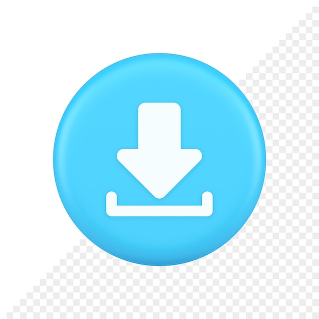 Download down arrow cyberspace information storage button internet file browsing 3d icon