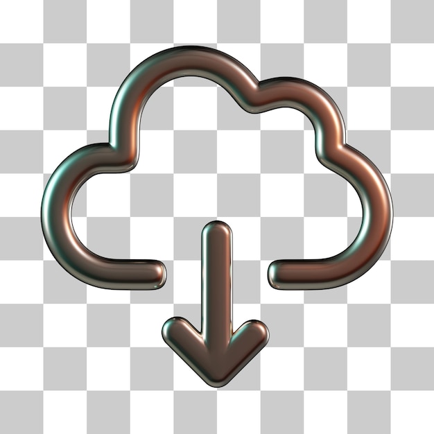 Download from cloud 3d icon