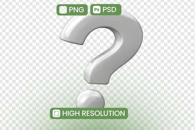 download highresolution 3d question mark png and psd files ideal for graphic design projects and presentations featuring a sleek modern design perfect for websites and applications