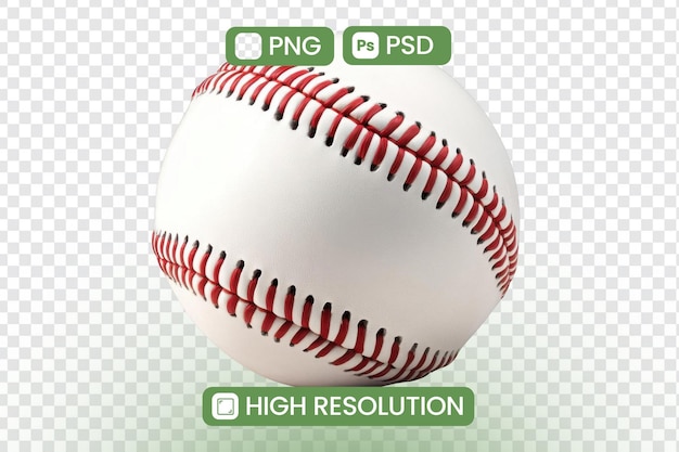 고해상도 야구 PNG 및 PSD 이미지를 그래픽 디자인 프로젝트에 다운로드하십시오. 스티치와 고전적인 하 가죽 디자인은 스포츠 테마 디자인과 디지털 자산에 완벽합니다.