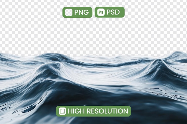 PSD скачайте изображения png и psd с высоким разрешением ocean waves для беспрепятственных проектов дизайна, идеально подходят для текстуры фона и цифровых художественных творений с темой спокойной воды