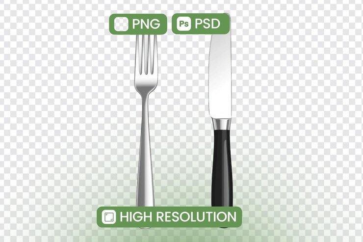PSD download highresolution png en psd cutlery fork and knife images perfect for menu design restaurant branding and culinary websites verbeter uw visuals met professionalgrade grafische bronnen