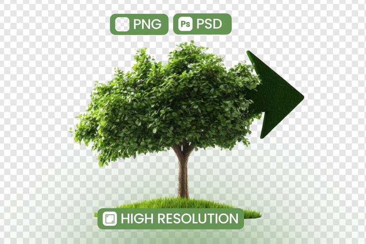 PSD download highresolution png psd green tree images with grass perfect for naturethemed projects and environmental designs growing sustainability concept and ecofriendly initiatives