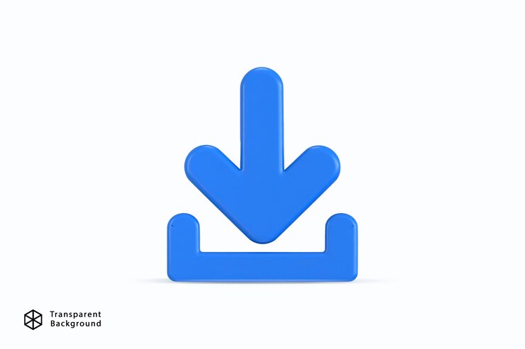 PSD download icon 3d rendering vector illustration