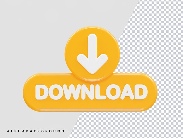 PSD download icon rendering 3d illustration transparent