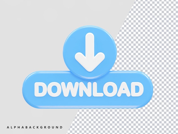 PSD download icon rendering 3d illustration transparent