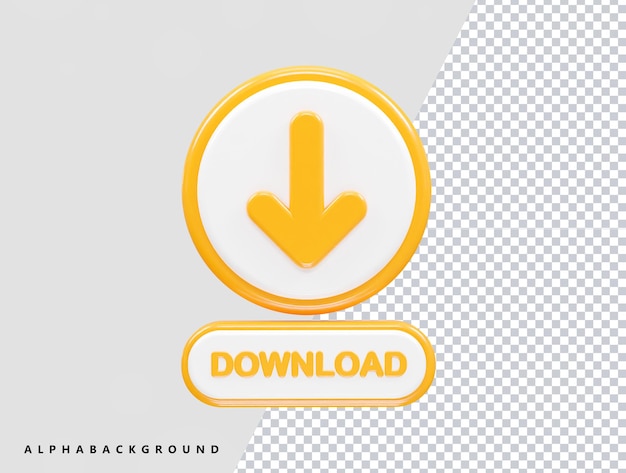 PSD download icon rendering 3d illustration transparent