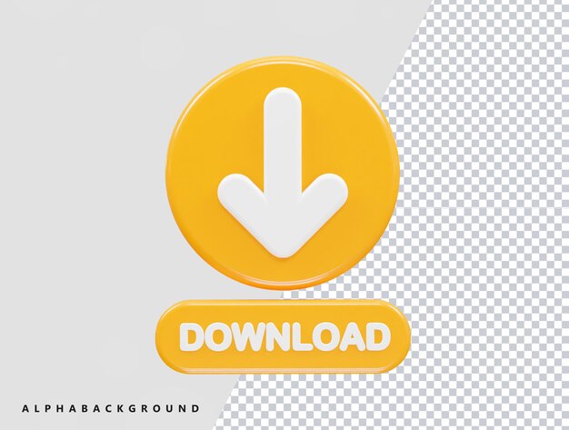 PSD download icon rendering 3d illustration transparent