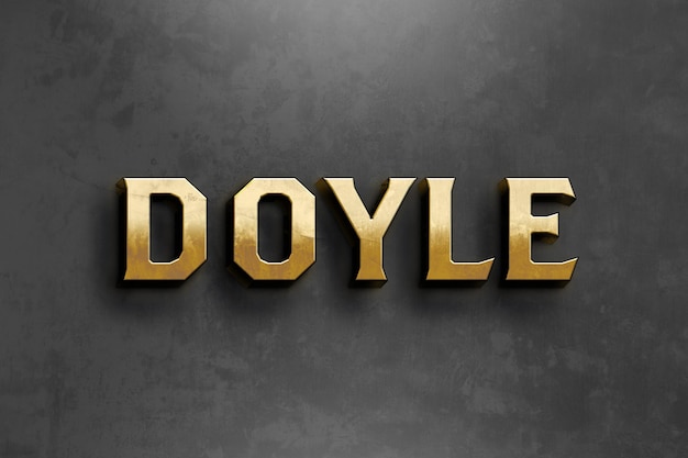 Doyle gouden tekststijl effect sjabloon