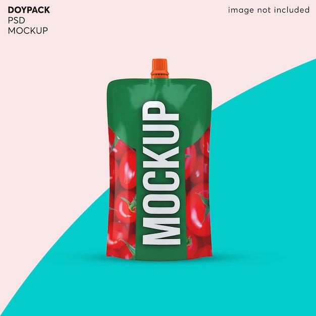 PSD doypack foliezak verpakking mockup-ontwerp