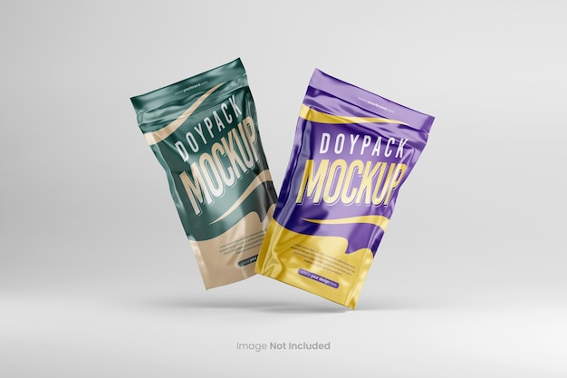 Мокап упаковки для пищевых продуктов doypack pouch