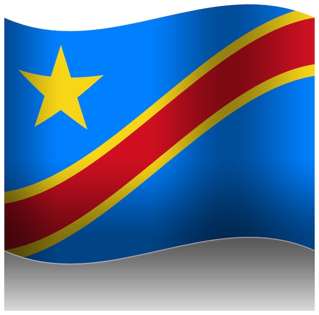 PSD bandiera della repubblica democratica del congo 3d