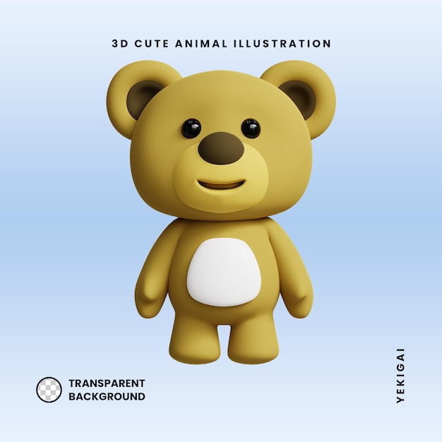 Draag 3D schattige dierenillustraties