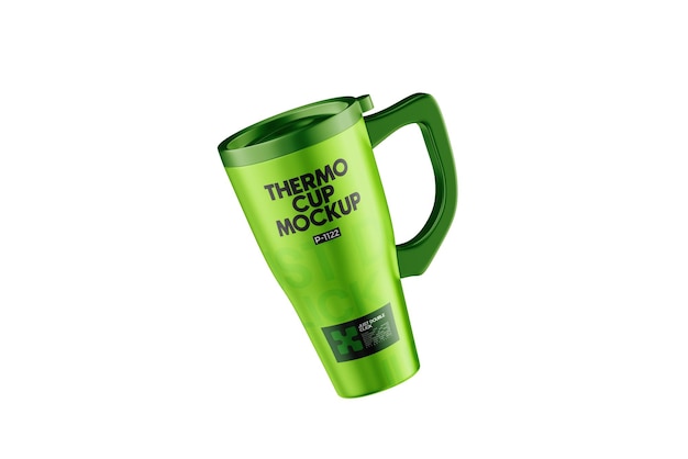Draagbaar roestvrij thermo-hot drinkbeker mockup