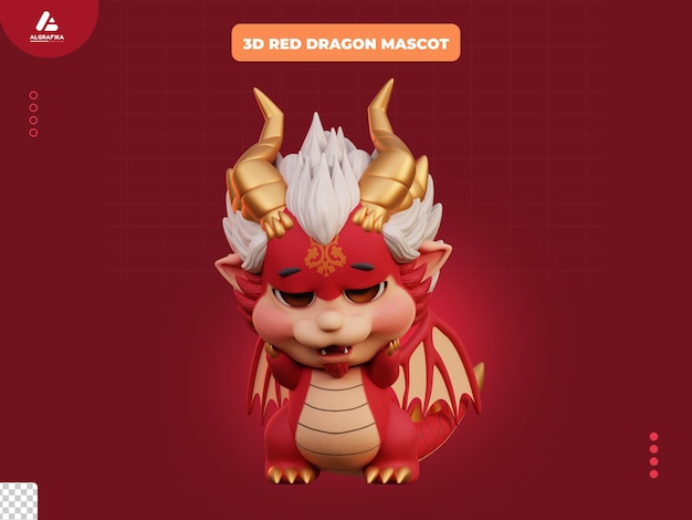 Draak verlegen schattig 3d personage