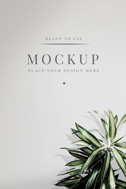 Dracaena na szarej karcie mockup psd