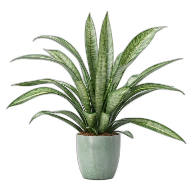 PSD dracaena trifasciata plant psd on a white background