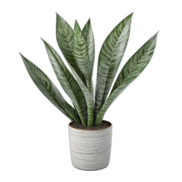 PSD dracaena trifasciata plant psd on a white background