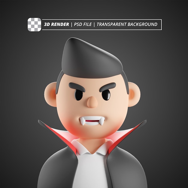 Dracula avatar 3d render isolated images