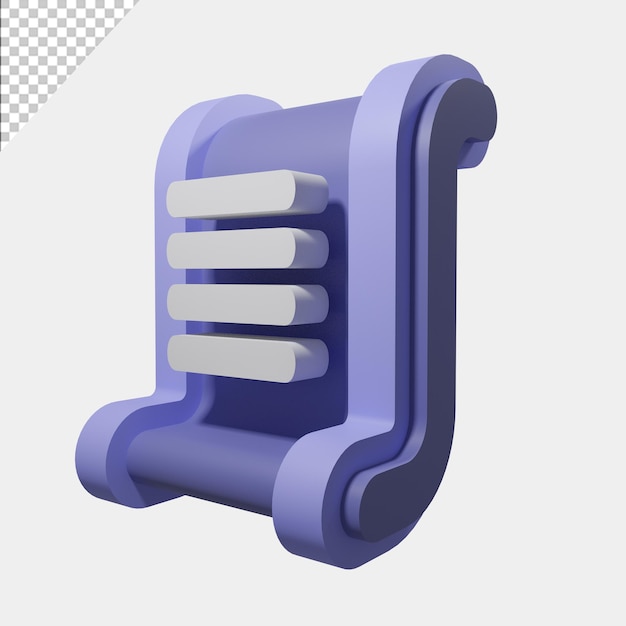 Draft icon in realistic 3d rendering psd free