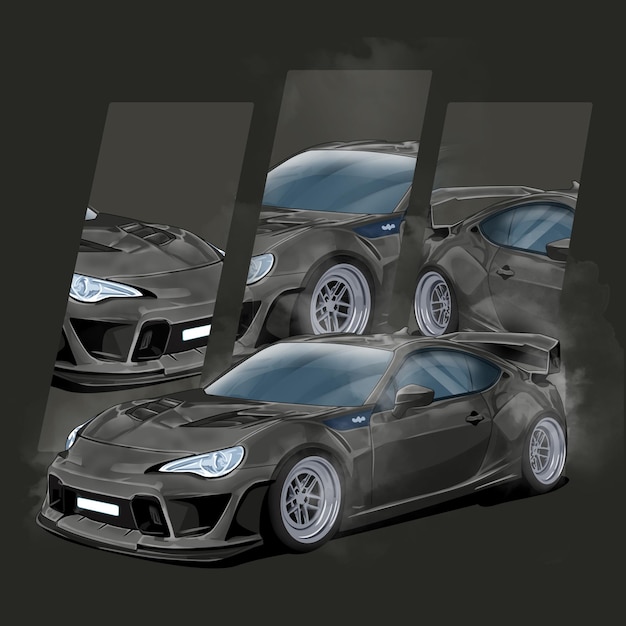 Drag racing car izolowany dla plakatów koszulki drukowania elementy biznesowe media społecznościowe