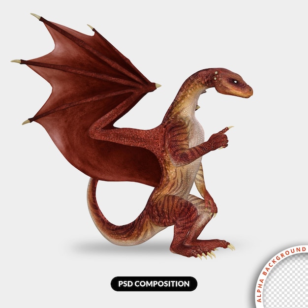 PSD dragon 3d modeling illustration