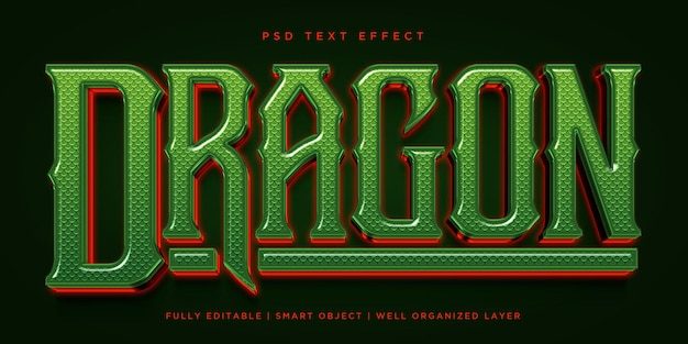 PSD dragon 3d-stijl teksteffect