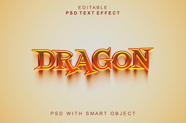 PSD dragon 3d text effect