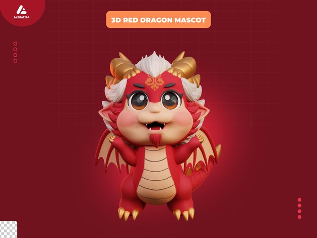 PSD dragon angry is een schattig 3d personage.