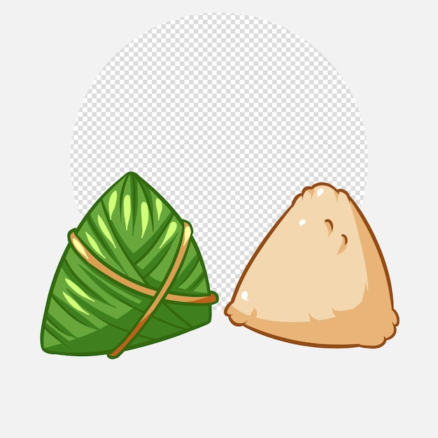 PSD dragon boat's zongzi of rijstbol dim sum illustratie