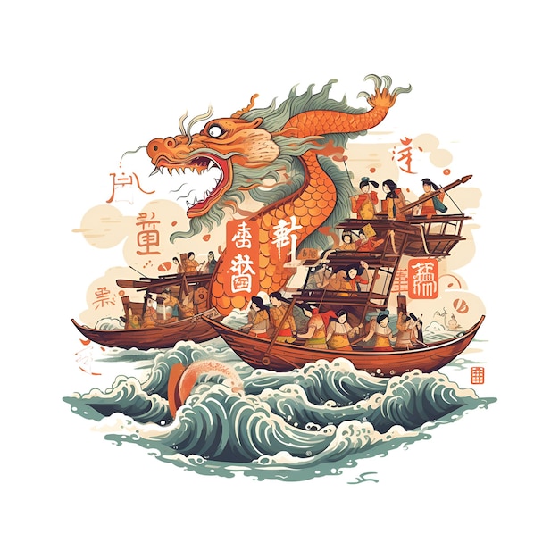 PSD dragon boat vector icon