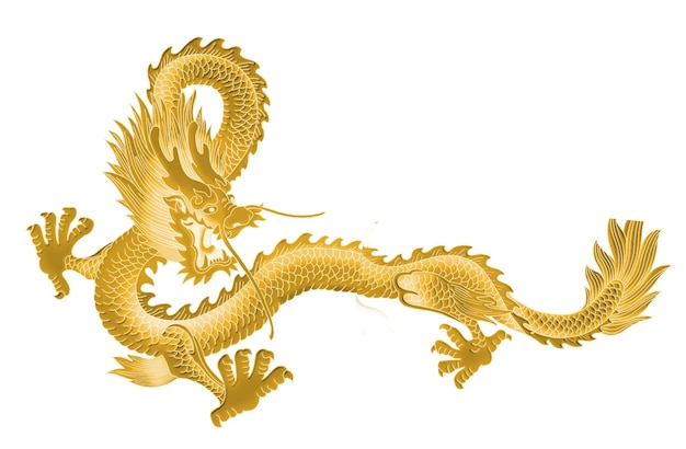 the dragon chinesestyle zodiac symbol isolated on a white background