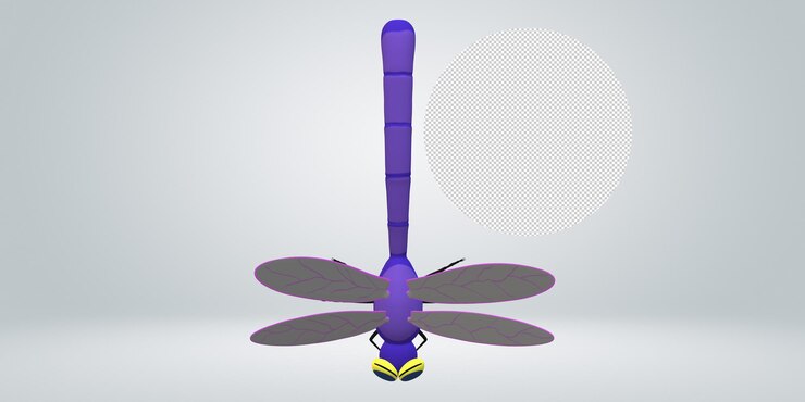 PSD dragon fly geïsoleerd op een transparante achtergrond