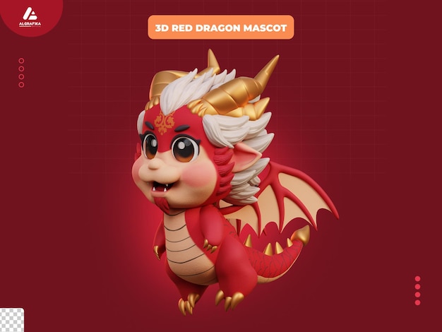 PSD dragon flying cute 3d character