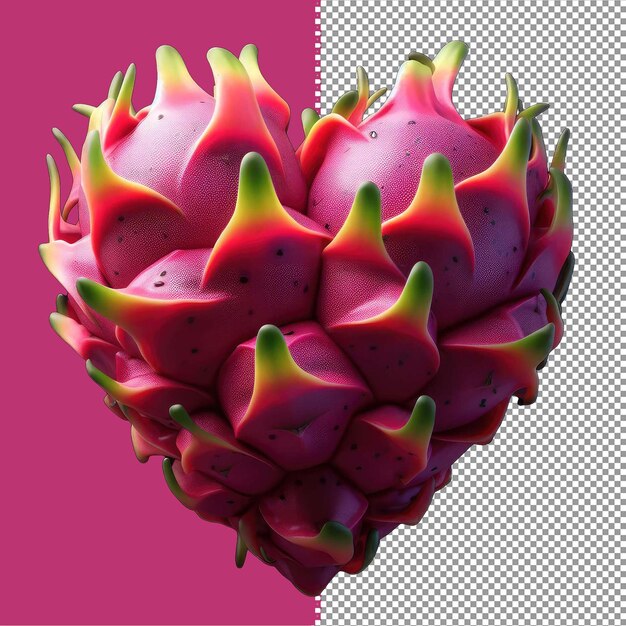 PSD dragon fruit heartcrafted delight png