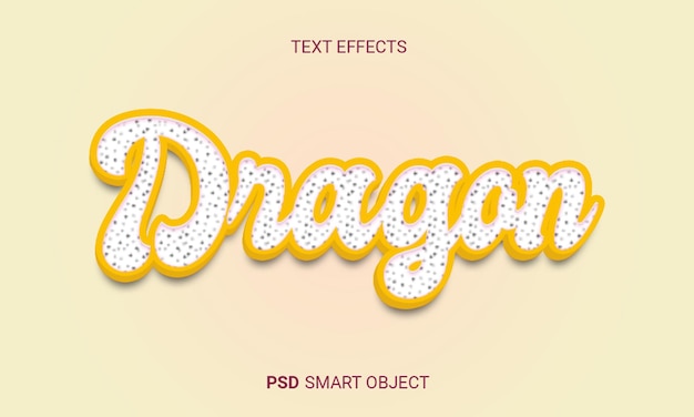 PSD dragon fruits editable 3d text effect psd style