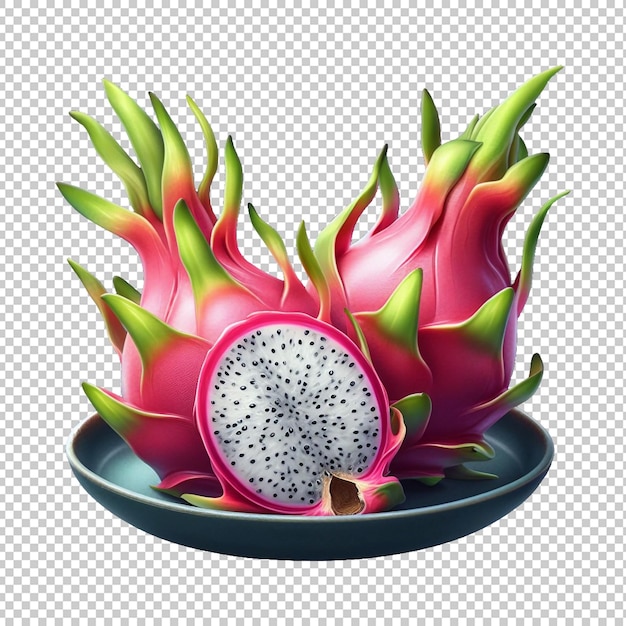 PSD dragon fruits isolated transparent background ai generative