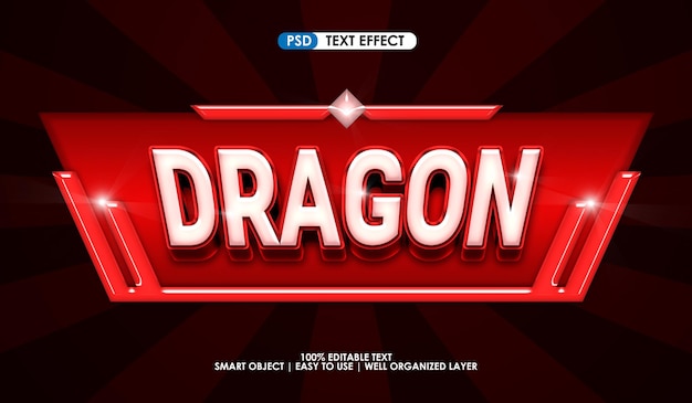 Dragon game titel premium tekststijleffect