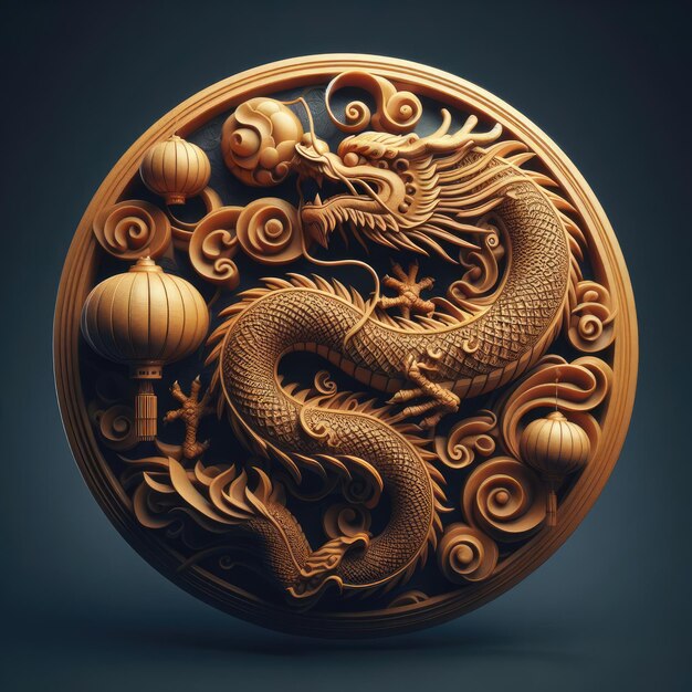 PSD dragon image logo icon and symbol in chinese culture