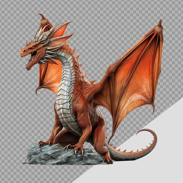 PSD dragon isolated on transparent background png