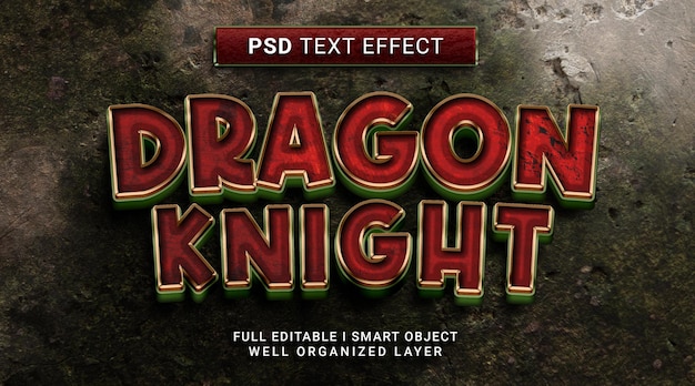 PSD dragon knight text effect