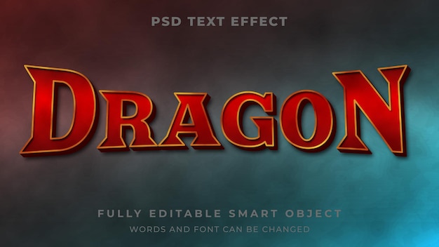 Dragon mythical graphic style editable text effect