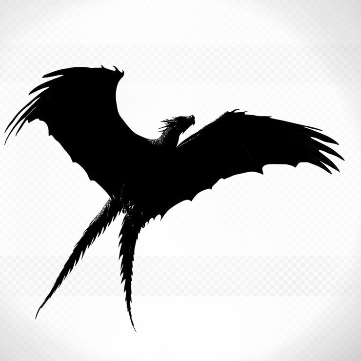 PSD a dragon silhouette flying
