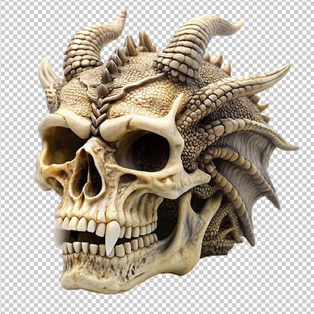 PSD dragon skull on transparent background