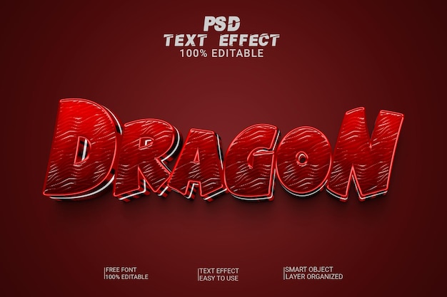 Dragon-tekststijleffect psd-bestand